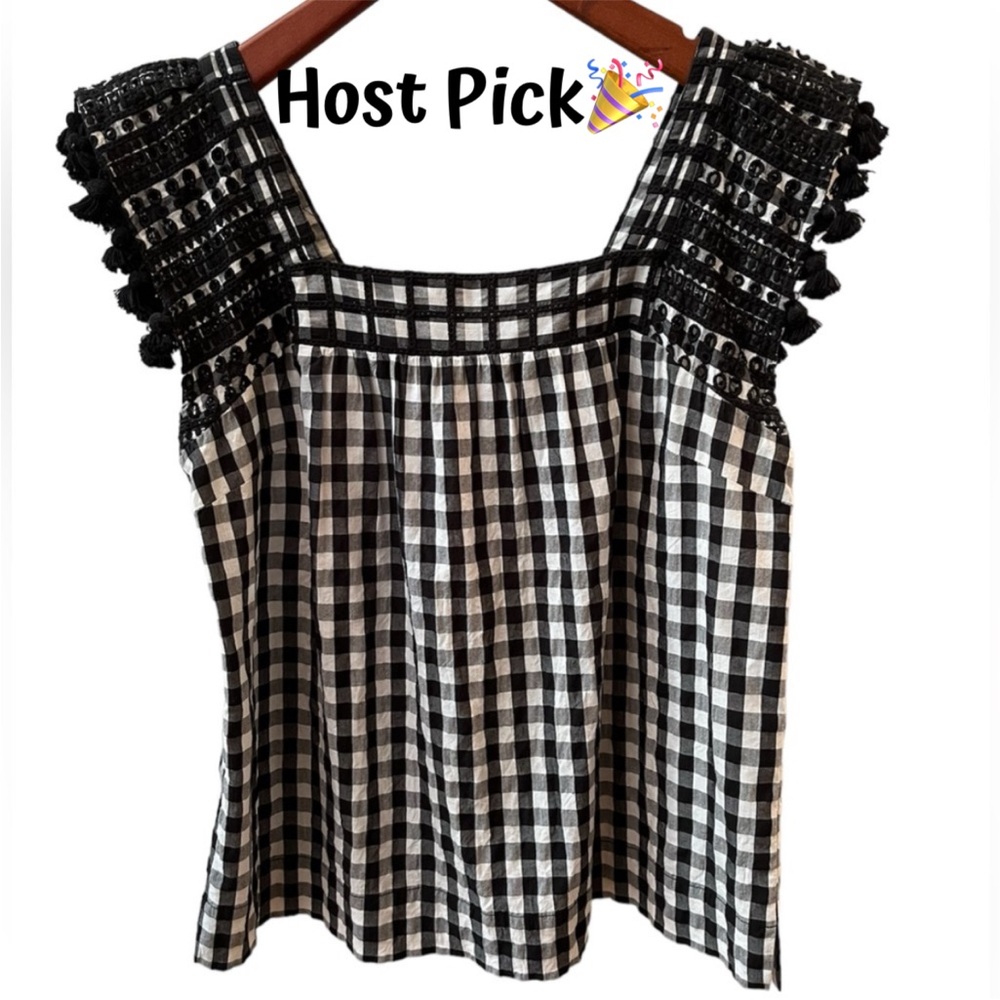 J.Crew gingham check sleeveless top